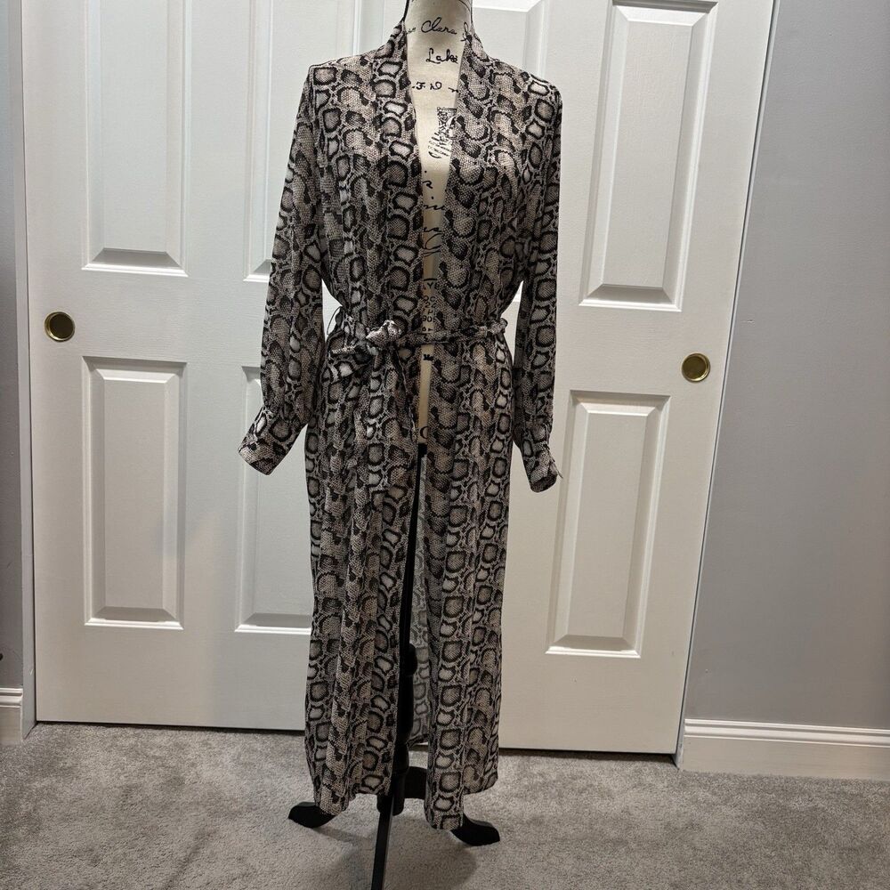 Good American Python Robe Cover Up Wrap Dress Size 1 Snake - Picture 13 of 13